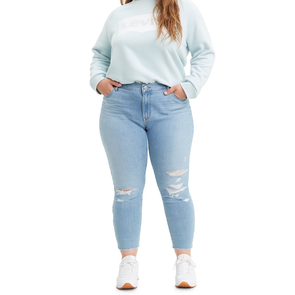 Trendy plus size 711 ripped skinny jean